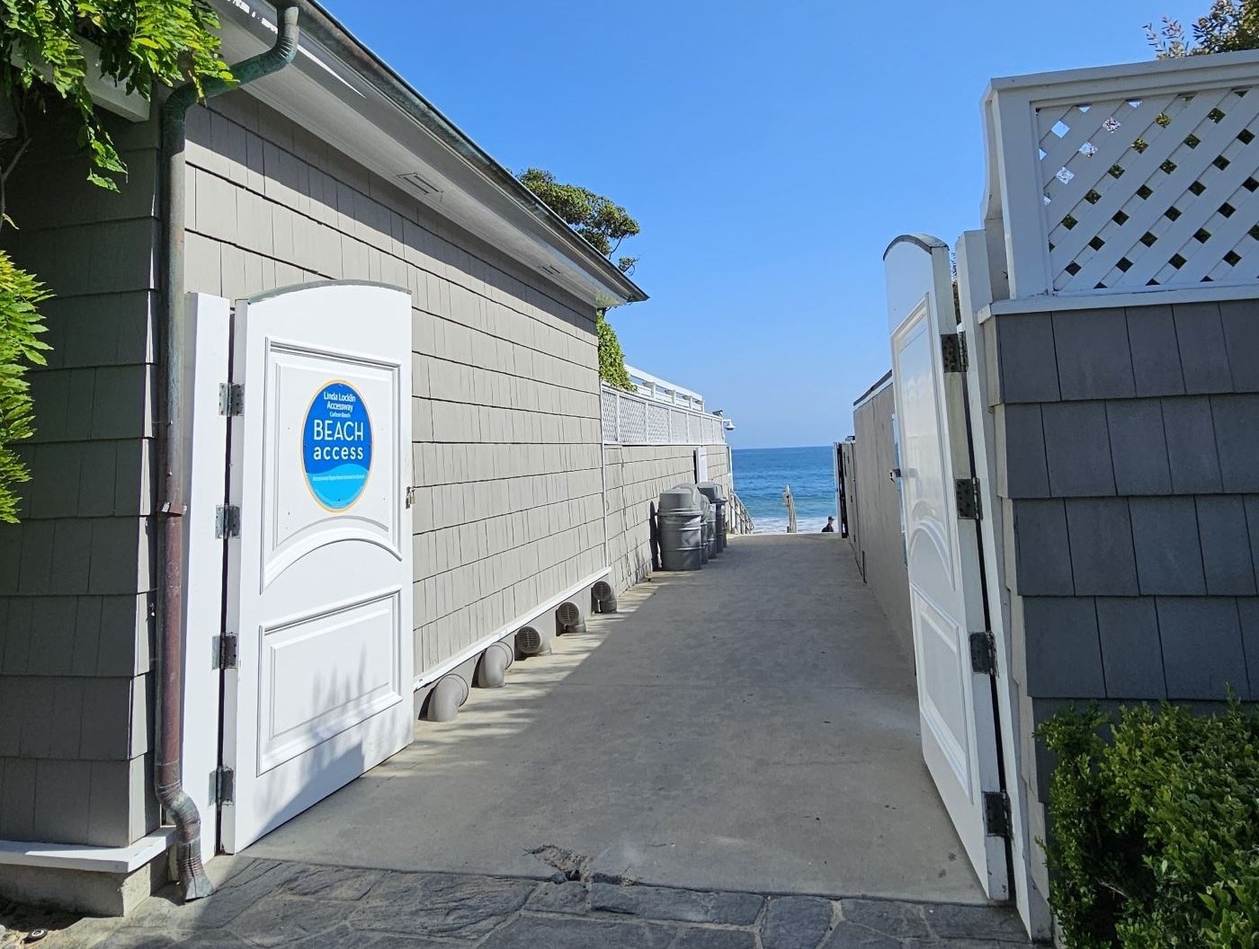 Beach access sign