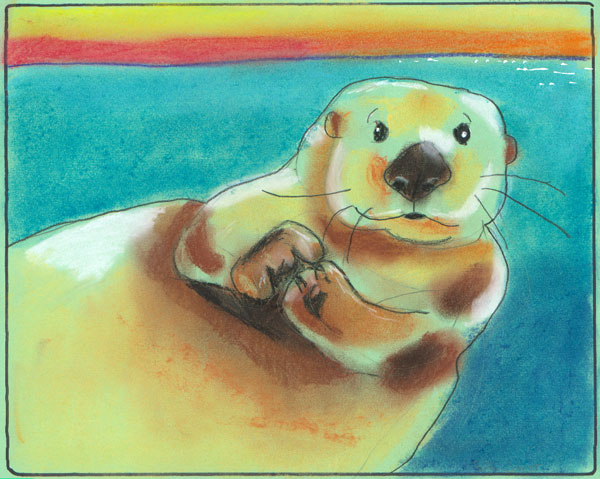 Sea Otter at Sunset , by Faith Joiner, 3rd grade, Twin Peaks 