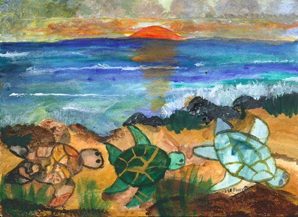 The Three Little Sea Turtles, by Bhavya Kadiyala, 1st grade, Cupertino
