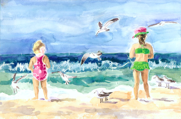 A Day With the Seagulls, by Rinette Korea, 7th grade, Tustin