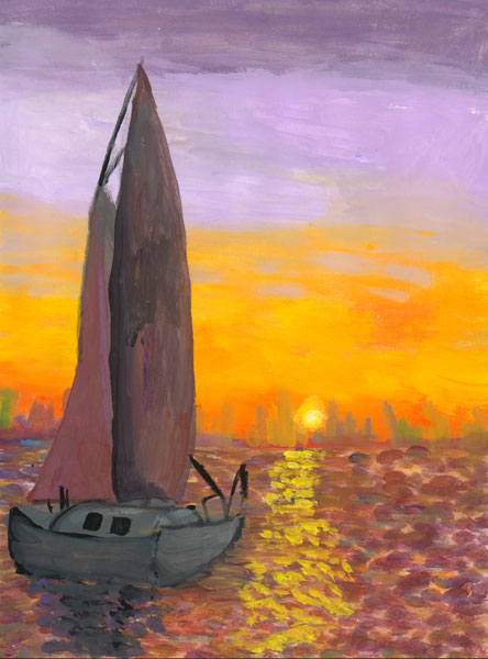 Sunset Sailing , by Grace Li, 6th grade, Cerritos 