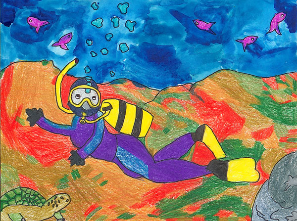 Scuba Diver, by Kacy Chung, 1st grade, Irvine