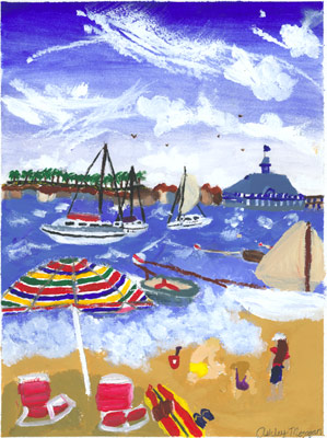 Bummin' Around Balboa Beach, art by Ashley Morgan, Grade 7