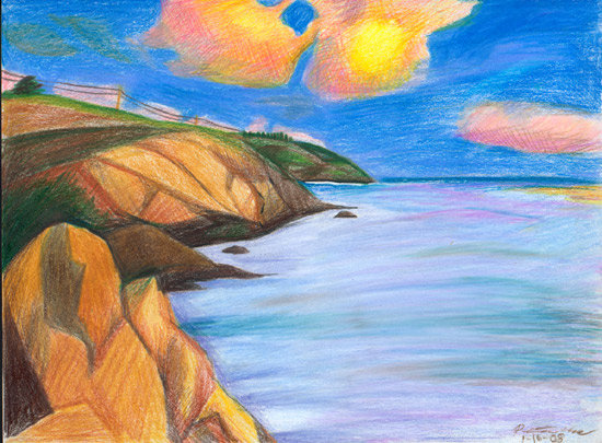 Sunset on the Coast, by Peter Yu for the 2008 Coastal Art & Poetry Contest