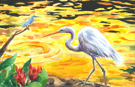 Coast's Sunset, by Catherine Ryu for the 2008 Coastal Art & Poetry Contest