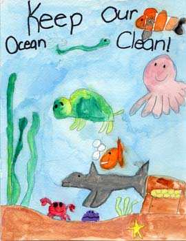The 2001 California Coastal Commission Children's Poster Art Contest First Grade Winning entry by Amy Hsueh