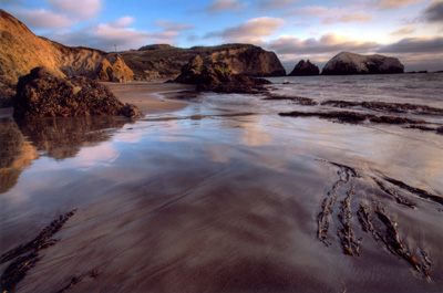 Low tide, Rodeo Beach, Marin County, By Mary Miller