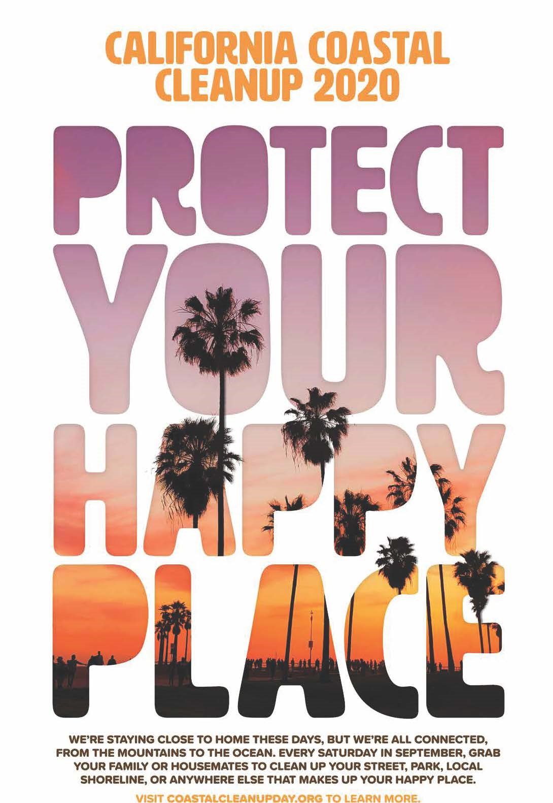 2020 poster, Protect Your Happy Place, palm tree image