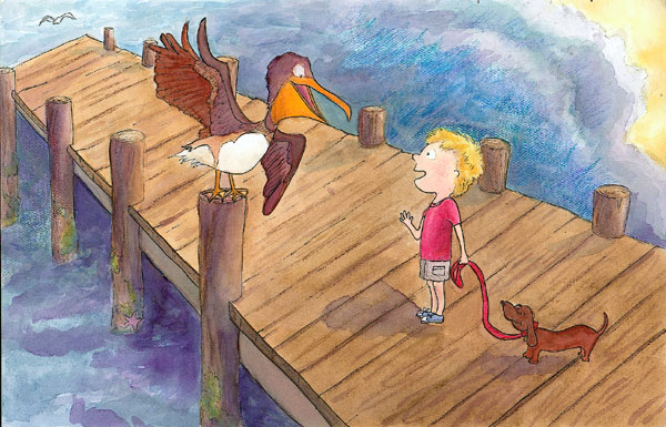 Conversation with a Pelican, by Savannah Liu, 10th grade, Foster City